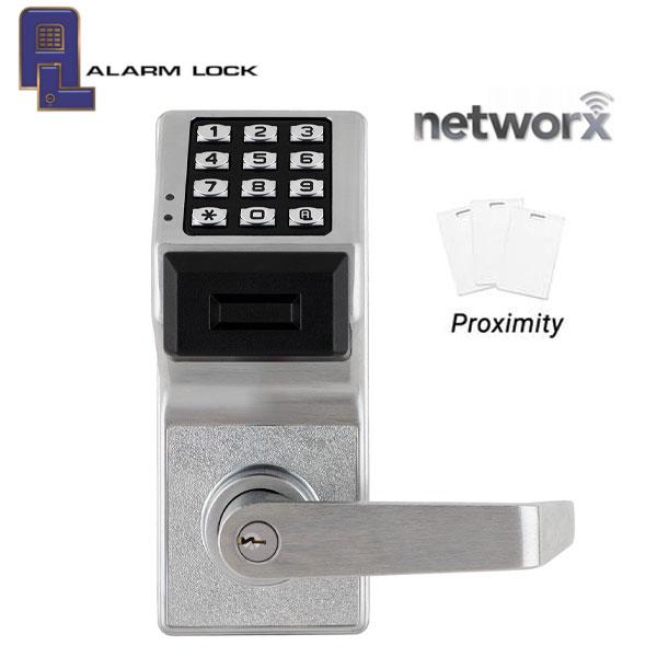 Alarm Lock Trilogy - PDL6200 - Digital PROX Lever Set - Standard Key Override w/ Door Position Switch/Request to Exit - Networx - 26D - Satin Chrome