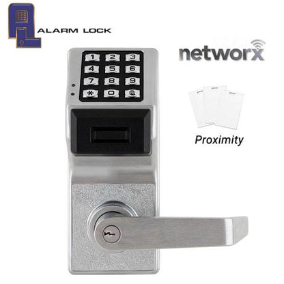 Alarm Lock Trilogy - PDL6200 - Digital PROX Lever Set - Standard Key Override w/ Door Position Switch/Request to Exit - Networx - 26D - Satin Chrome