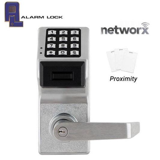 Alarm Lock Trilogy - PDL6200 - Digital PROX Lever Set - Standard Key Override w/ Door Position Switch/Request to Exit - Networx - 26D - Satin Chrome