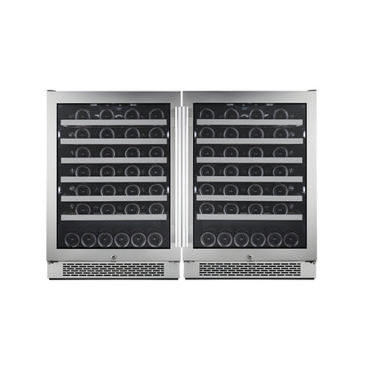 Avallon 48 Inch Wide 106 Bottle Capacity Wine Cooler with Door Locks and 2 Cooling Zones - AWC242SZDUAL