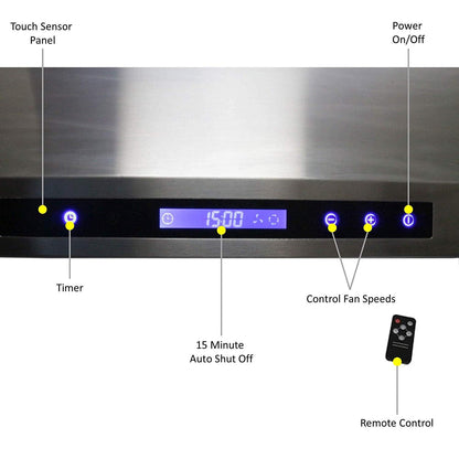 Combo Awoco 36” Freestanding 6 Burners Range with 36'' RH-S10-36E Under Cabinet Range Hood - JK36A1-T-NG+RH-S10-36E