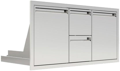 Pacific Coast Manufacturing 350H Series 42" Door/Double Drawer w/ Trash Roll-Out Combo - 350H-DDC-42TR