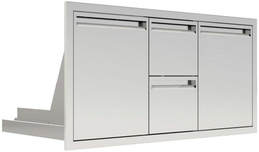 Pacific Coast Manufacturing 350H Series 42" Door/Double Drawer w/ Trash Roll-Out Combo - 350H-DDC-42TR