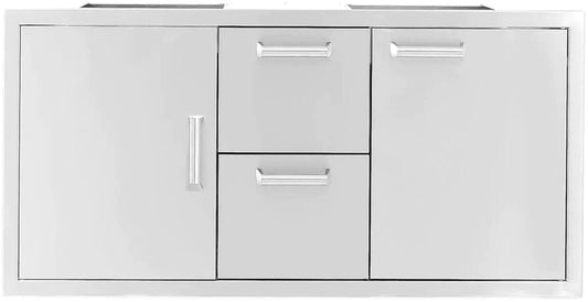 Pacific Coast Manufacturing 350H Series 42" Door/Double Drawer w/ Trash Roll-Out Combo - 350H-DDC-42TR