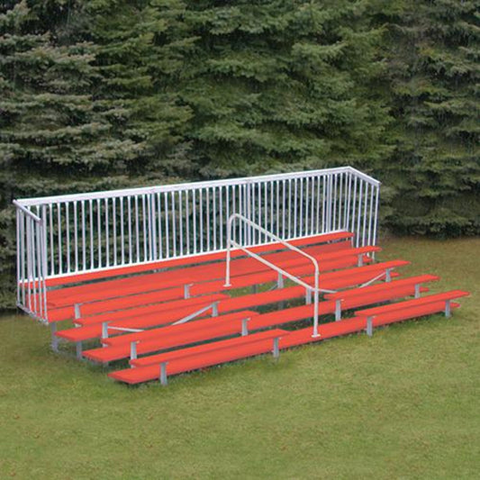 Bleacher 5 Row 21' Enclosed Aluminum Bleacher w/ Guard Rail & Aisle - BLCH-521ASGR
