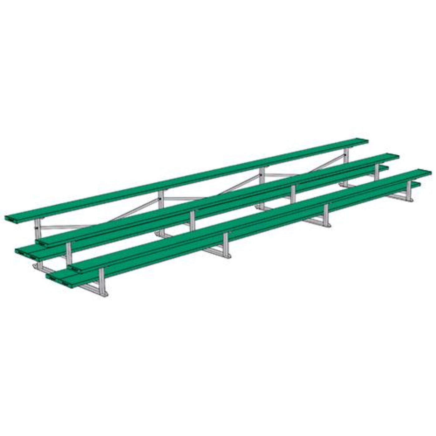 Bleacher 3 Row 21' All Aluminum Preferred - BLDP-321AL