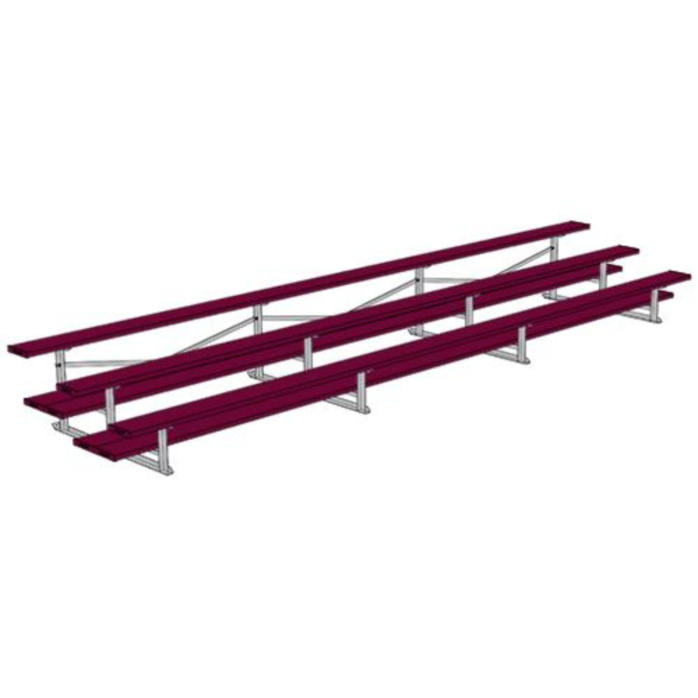 Bleacher 3 Row 21' All Aluminum Preferred - BLDP-321AL
