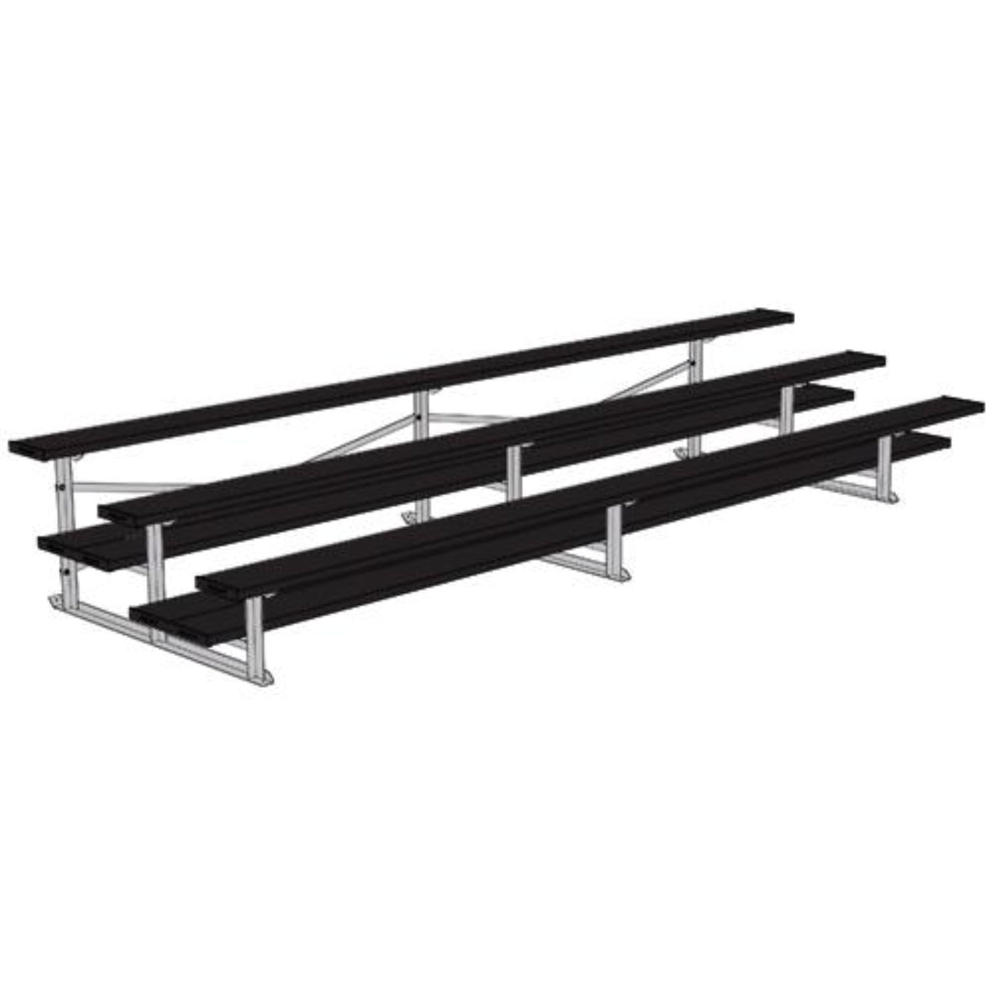 Bleacher 3 Row 15' All Aluminum Preferred - BLDP-3AL