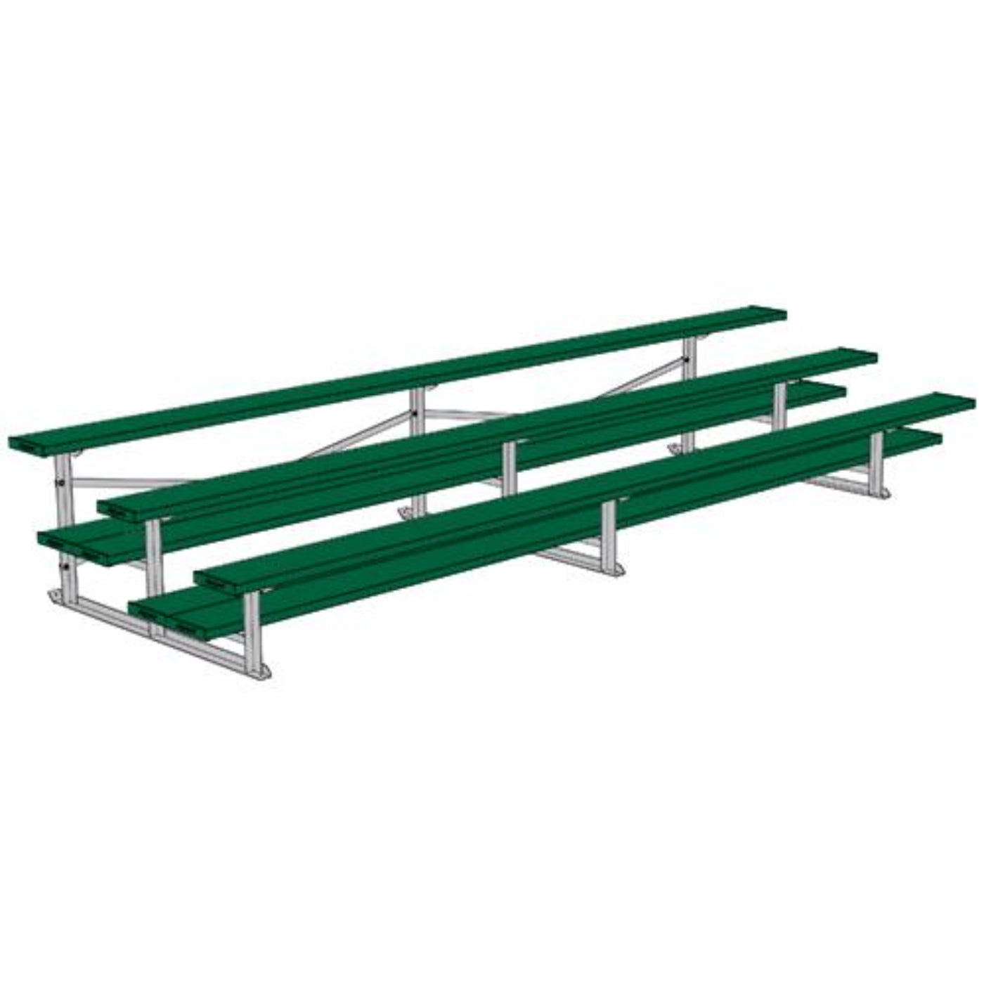 Bleacher 3 Row 15' All Aluminum Preferred - BLDP-3AL