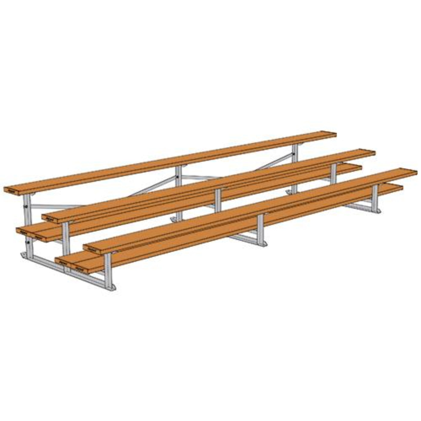 Bleacher 3 Row 15' All Aluminum Preferred - BLDP-3AL