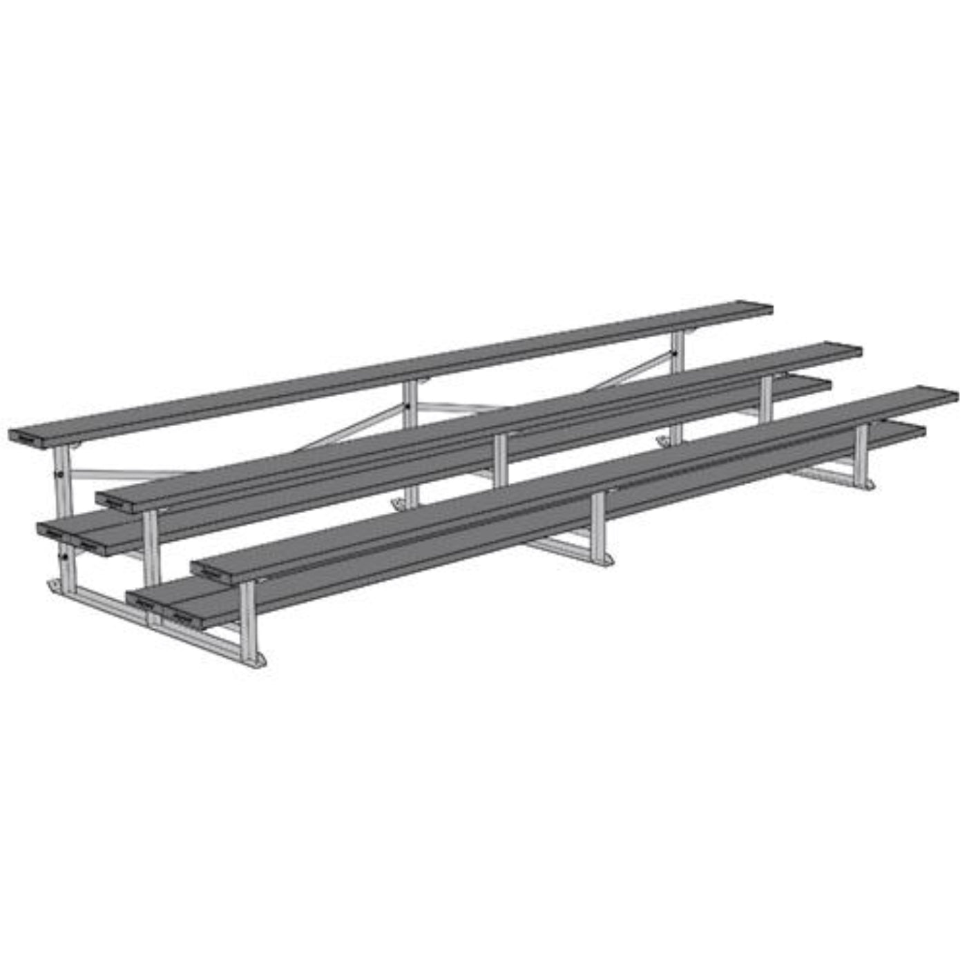 Bleacher 3 Row 15' All Aluminum Preferred - BLDP-3AL