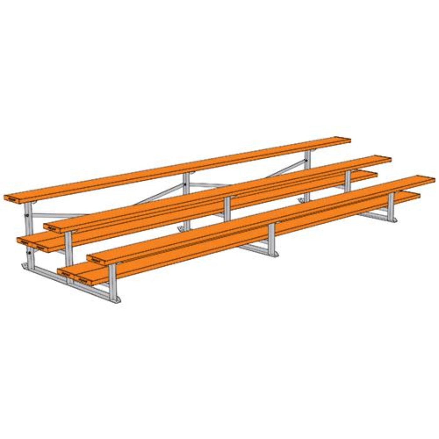 Bleacher 3 Row 15' All Aluminum Preferred - BLDP-3AL