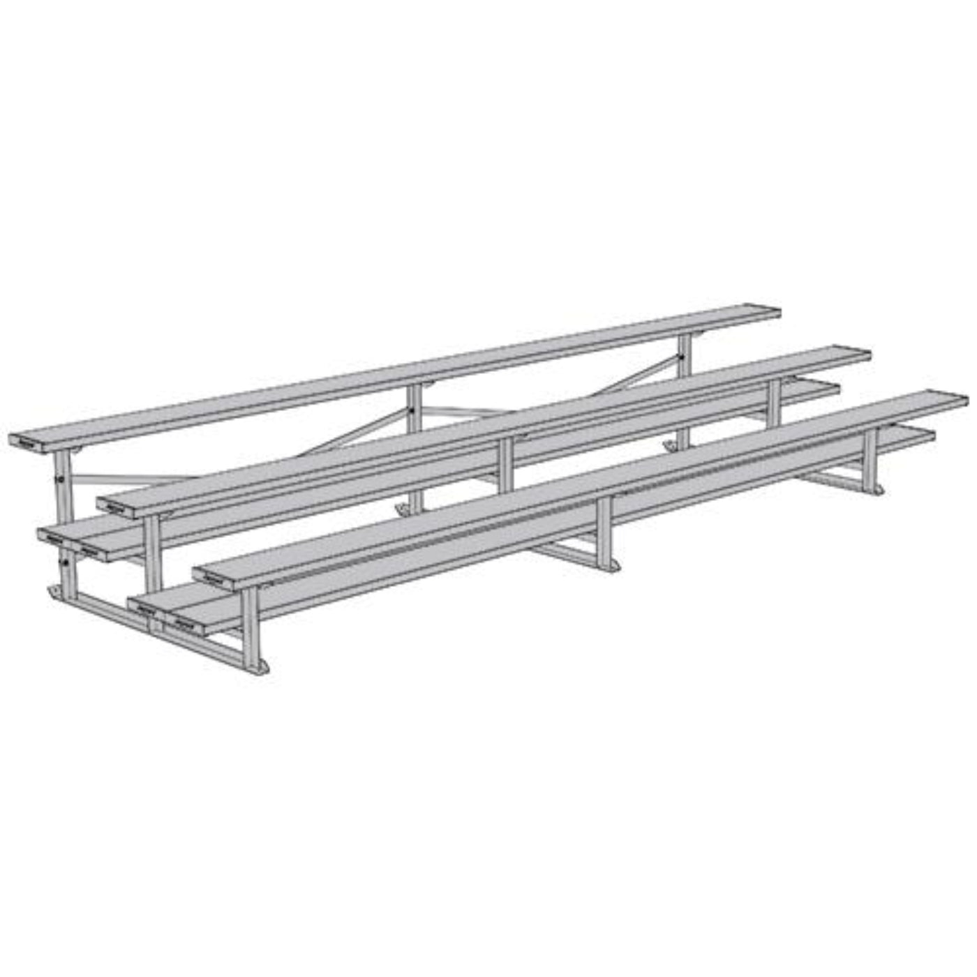 Bleacher 3 Row 15' All Aluminum Preferred - BLDP-3AL