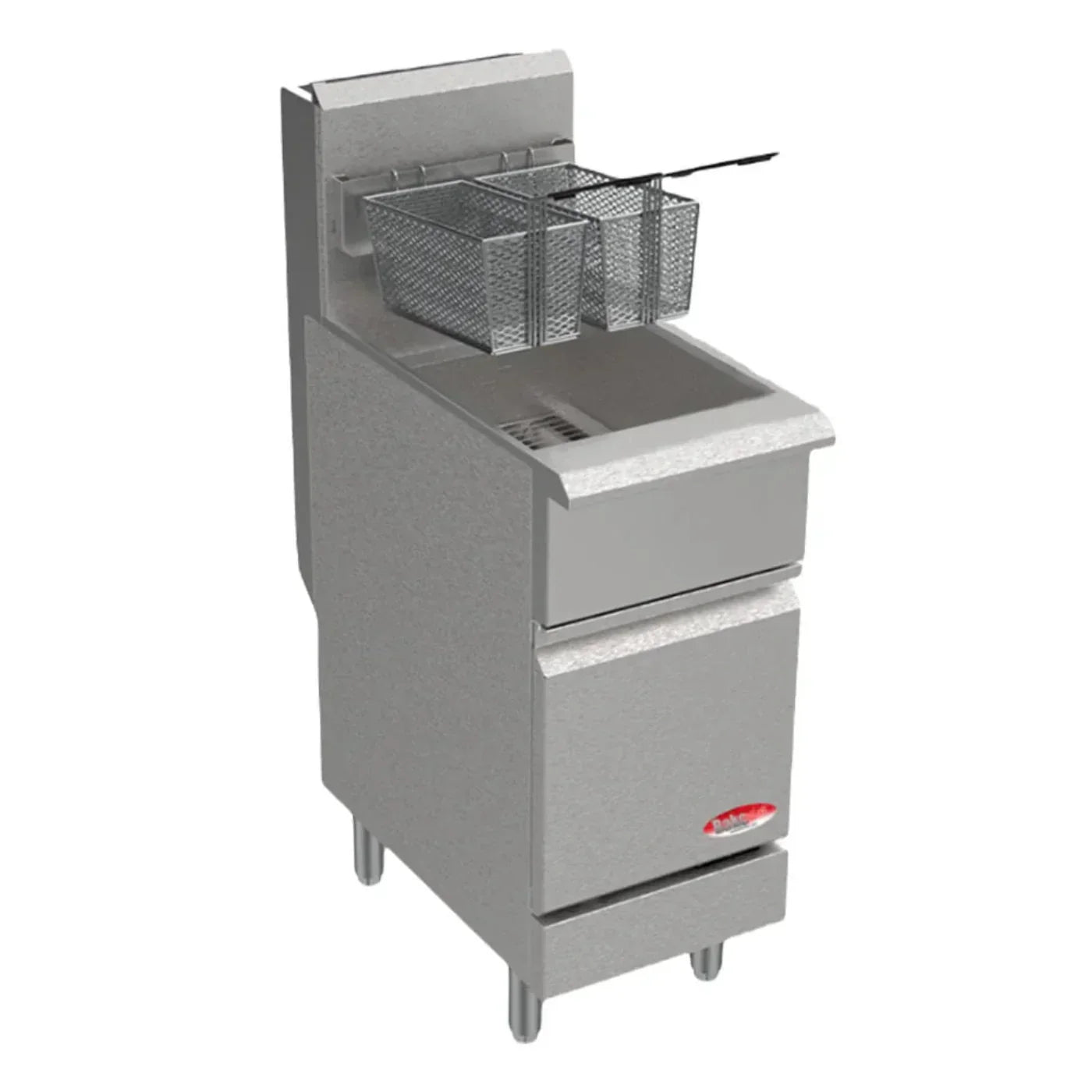 BakeMax 15.5" Natural Gas Fryer, Floor Model, 40 lb., 90,000 BTU - BAKEG40