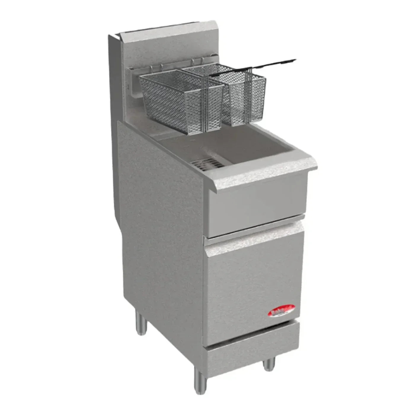 BakeMax 21" Liquid Propane Gas Fryer, Floor Model, 70 lb., 150,000 BTU - BAKEL70