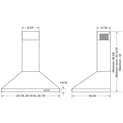 Broan 30 in. Elite EW 48 Series Range Hood with Stainless Steel/Black Stainless Steel Color Options (EW4830)