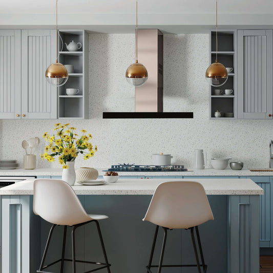 Kleenmaid 90cm wide Black Glass & Stainless Steel Wall Mounted Canopy Rangehood - RHSCK92