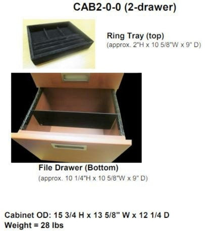 Gardall  2 Drawer Jewelry Cabinet - CAB2-0-0