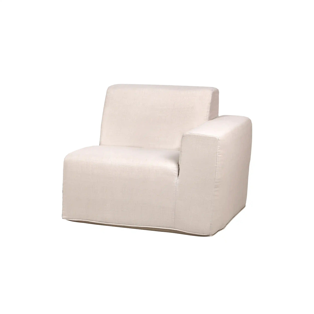 Deko Living 4 Piece Seating Beige Compressed Foam Sectional Sofa and Ottoman Set  - CIF50217