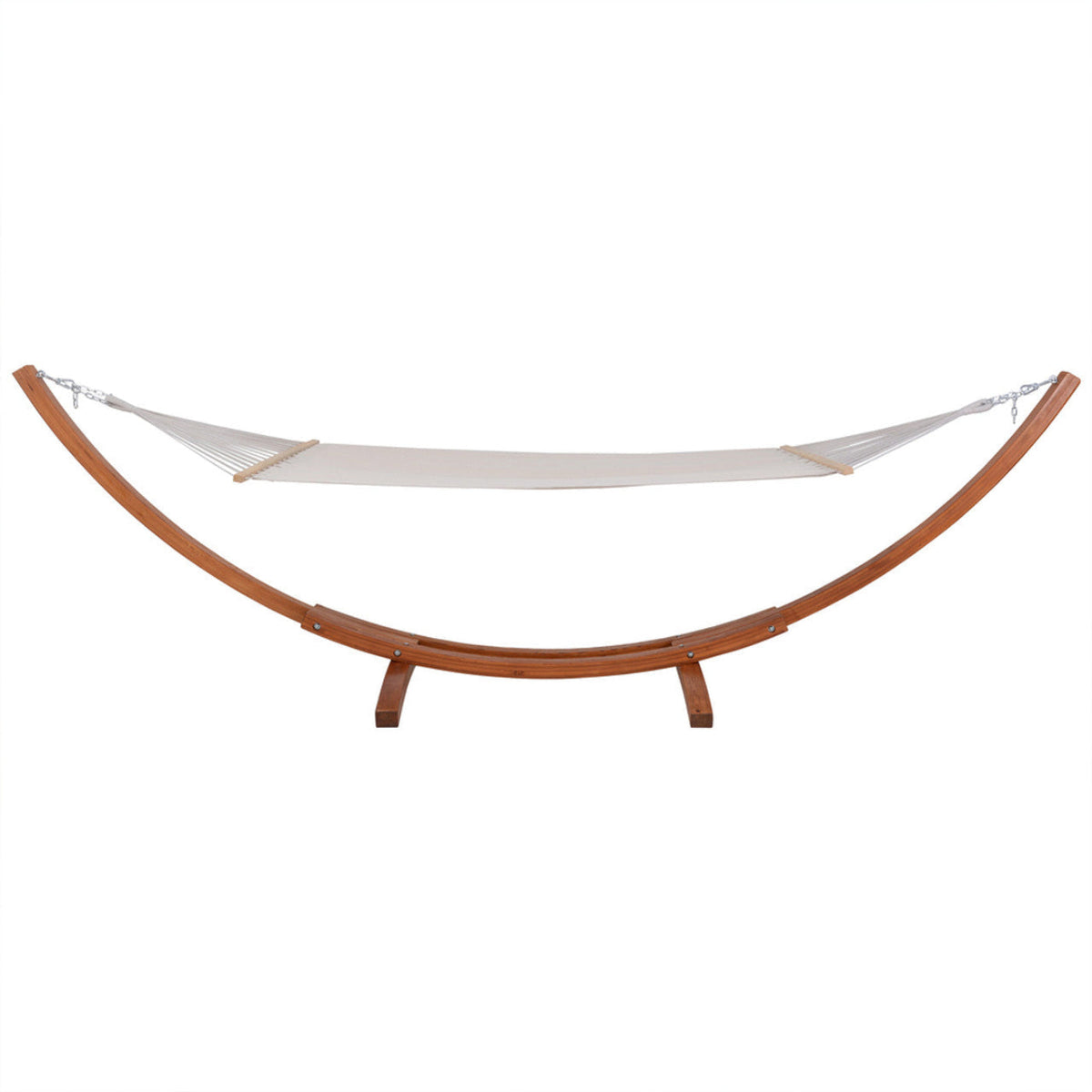 Deko Living Outdoor Cedar Wood Hammock with White Textilene Fabric  - COP20208WHT