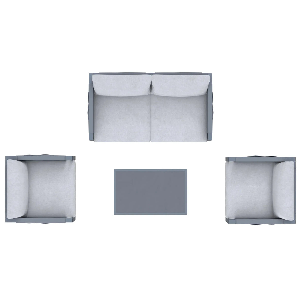 Deko Living 4 Piece Seating Outdoor Gray Sofa and Table Set  - COP30014