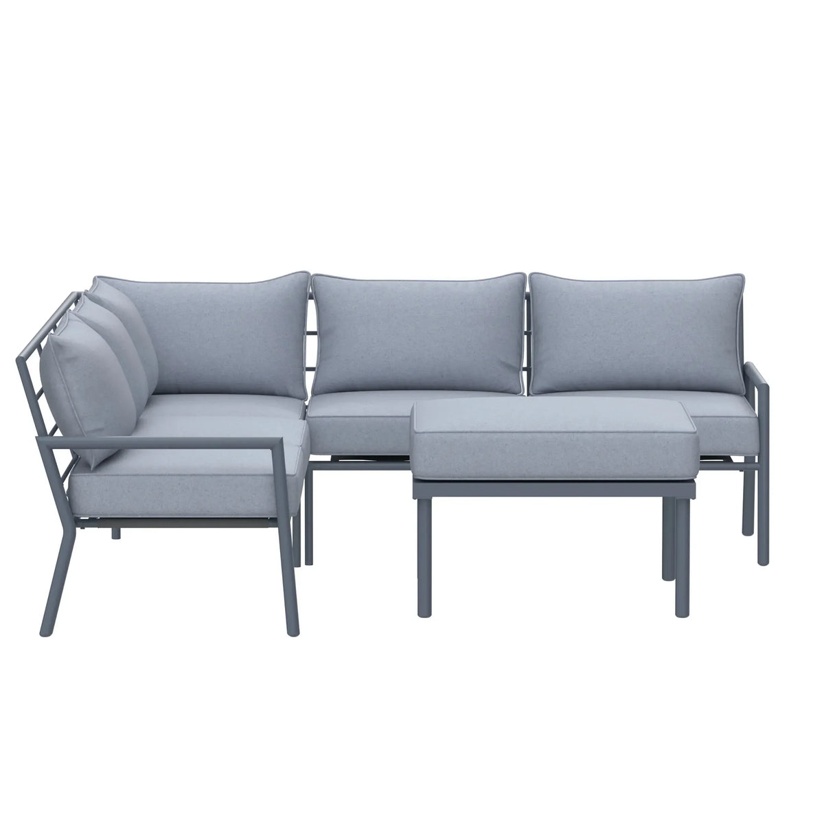 Deko Living 5 Piece Seating Outdoor Gray Sofa and Ottoman Set  - COP30015