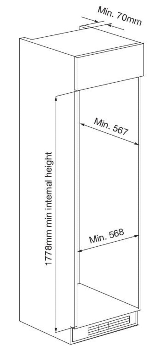 Kleenmaid Integrated Top Mount Refrigerator with Bottom Mount Freezer - CRZ25511