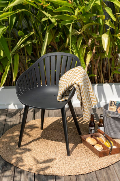 Midtown Concept Cannes Black Monocrome Indoor Dining Chair - 4PC - SC CANNES WH_ALUWH