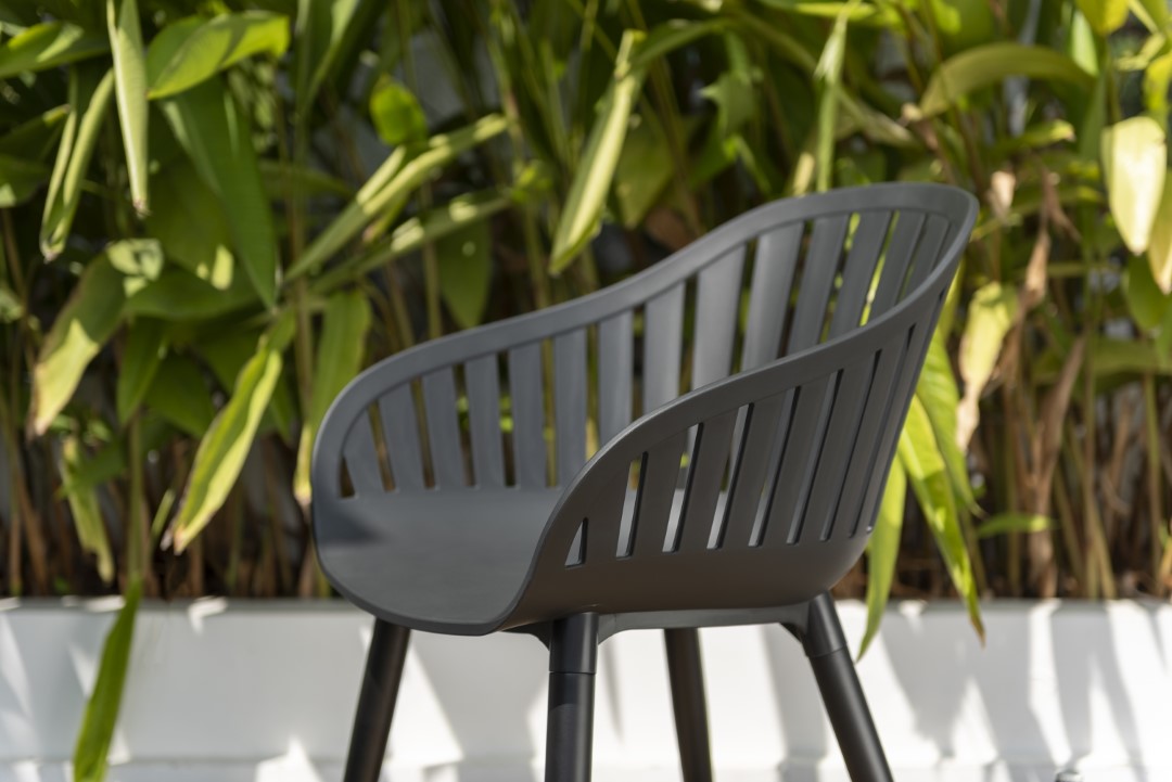 Midtown Concept Cannes Grey Monocrome Indoor Dining Chair - 4PC - SC CANNES WH_ALUWH