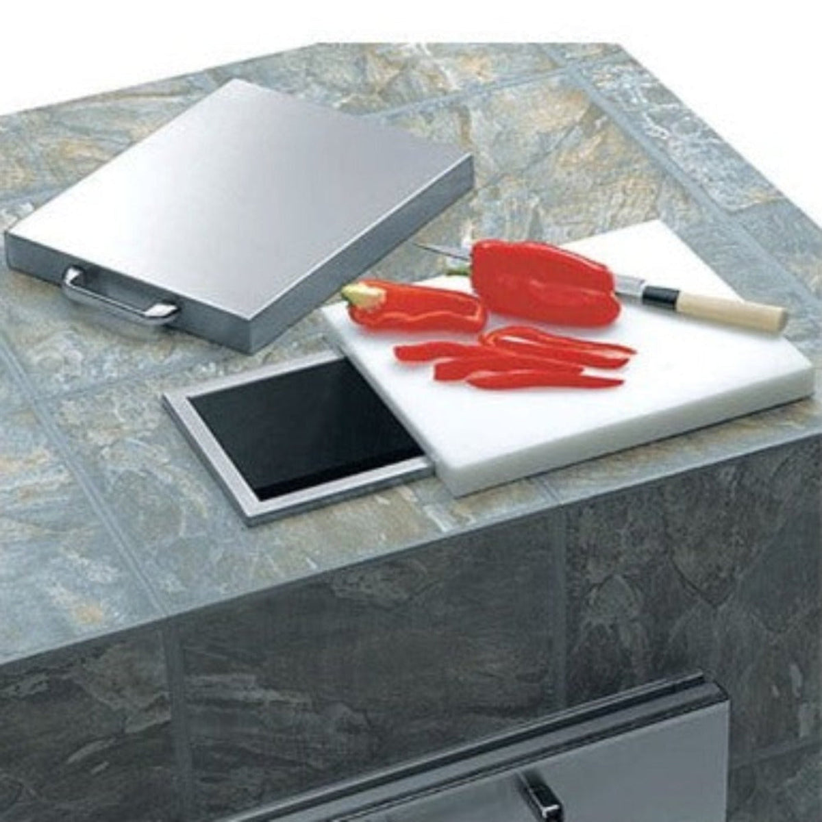 Lynx Countertop Trash Chute with Cutting Board & Cover - L18TS