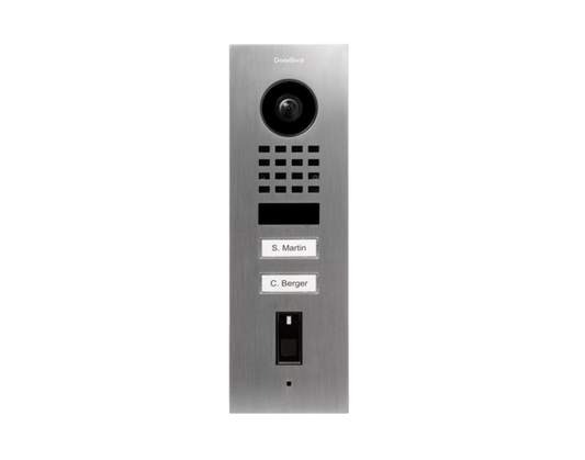 DoorBird D1102FV Fingerprint 50 Flush-Mount IP Video Door Station, 2 Call Button in  Stainless Steel V4A - 423872301