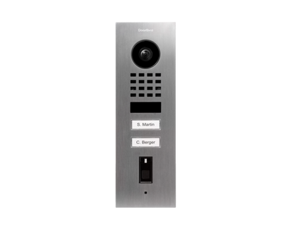 DoorBird D1102FV Fingerprint 50 Flush-Mount IP Video Door Station, 2 Call Button in  Stainless Steel V4A - 423872301