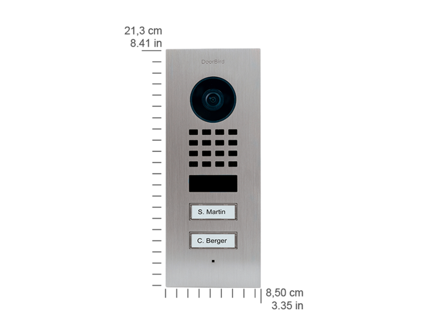 DoorBird D1102V Flush-Mount IP Video Door Station, 2 Call Button in  Stainless Steel V2A - 423866805