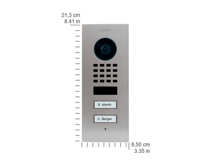 DoorBird D1102V Flush-Mount IP Video Door Station, 2 Call Button in  Stainless Steel V2A - 423866805