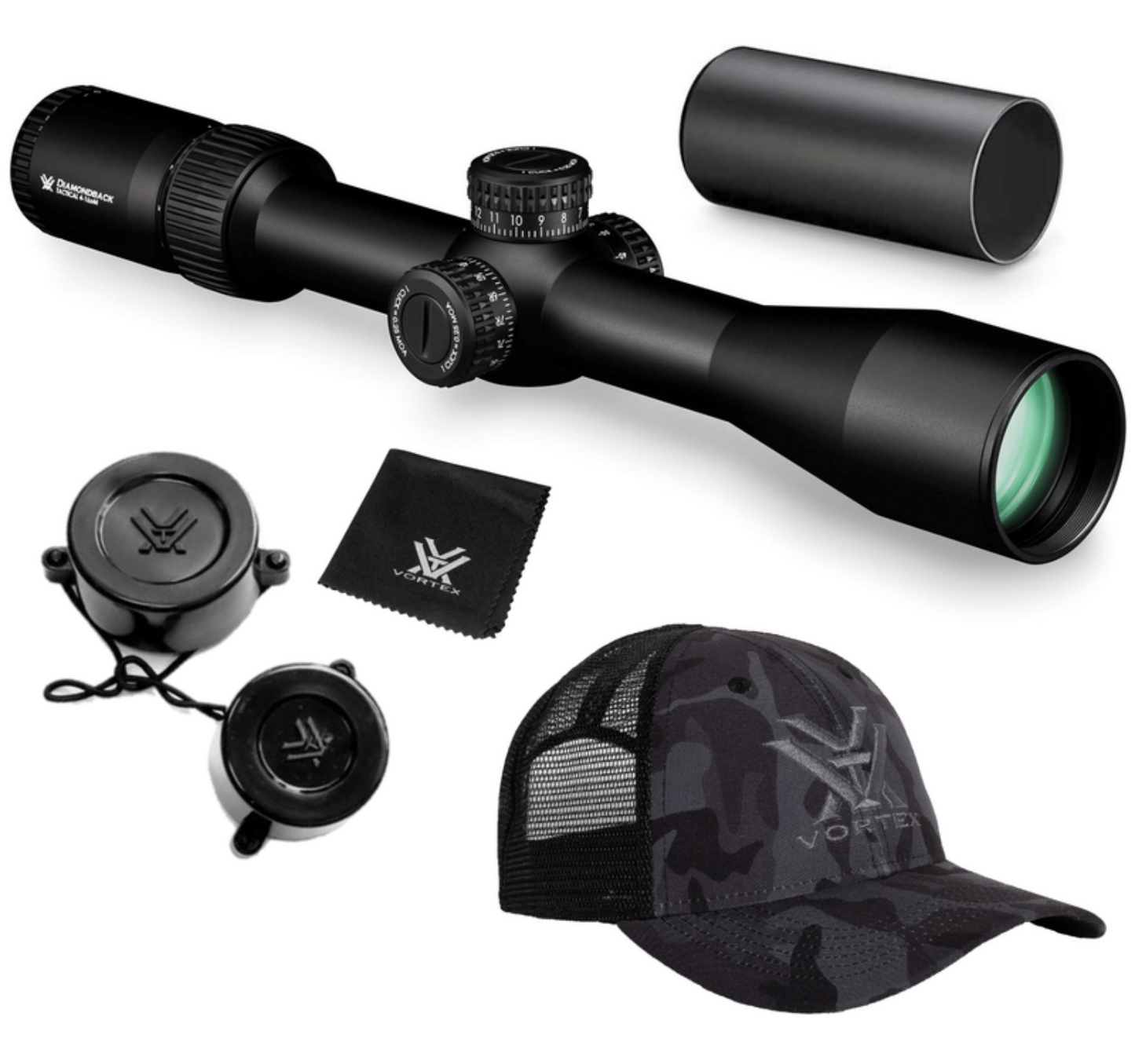 Vortex Optics Diamondback 4-16x44 FFP Riflescope EBR-2C (MOA) Reticle, 30mm Tube with Wearable4U Bundle