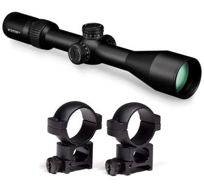 Vortex Optics Diamondback FFP 6-24x50 EBR-2C  Riflescope with Vortex Optics Hunter Riflescope Rings, 30 mm - High - DBK-10028