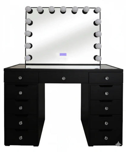 DoCareLife April Mirrored Vanity Black Set - DCL-LT002100W-KIT