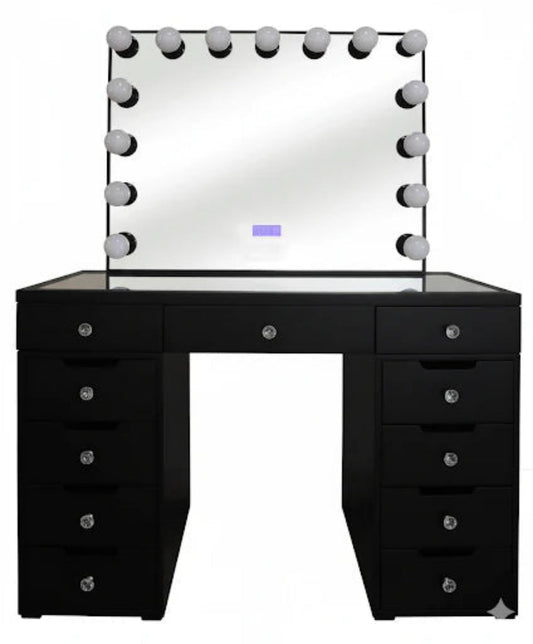 DoCareLife April Mirrored Vanity Black Set - DCL-LT002100W-KIT