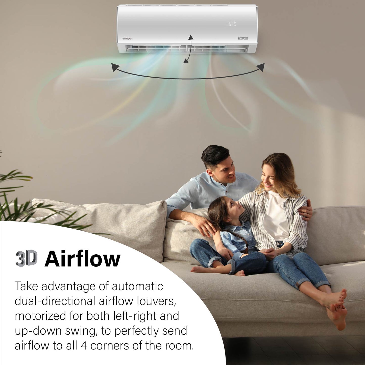 Pioneer Diamante Essenza 17,000 BTU 17 SEER2 230V High-Wall Ductless Mini-Split Air Conditioner Inverter Heat Pump with 16 Ft. Kit - WYT018GLUI17RL