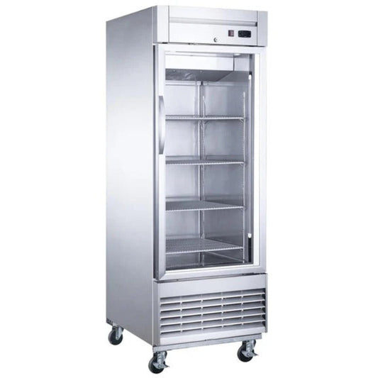 Dukers D28F-GS1 28" Single Glass Door Bottom Mount Reach-In Freezer 17.79 Cu. Ft - D28F-GS1