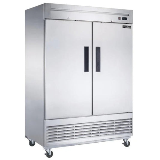 Dukers D55R 55" Two Solid Door Bottom Mount Reach-In Refrigerator 40.74 Cu. Ft - D55R