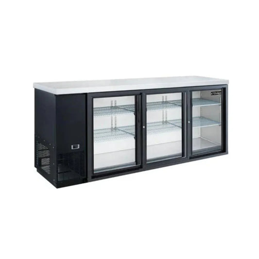Dukers DBB72-S3 73" Three Sliding Door Back Bar Cooler 19.2 Cu. Ft. - DBB72-S3
