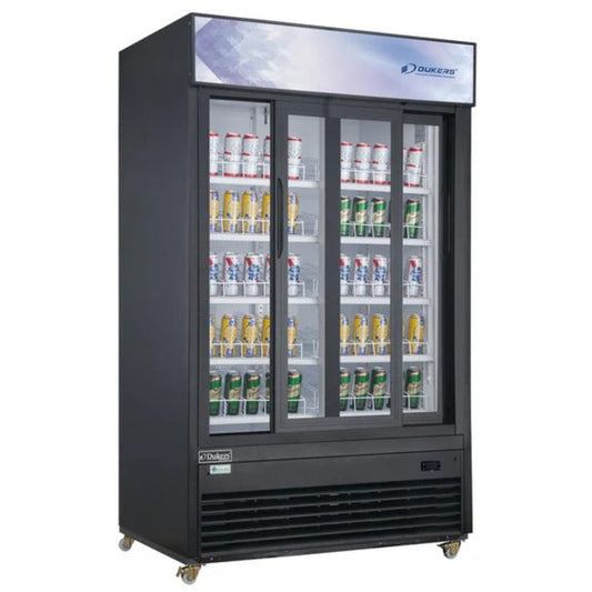 Dukers DSM-47SR 54" Two Glass Swing Door Merchandiser Refrigerator 47.67 Cu. Ft. - DSM-47SR