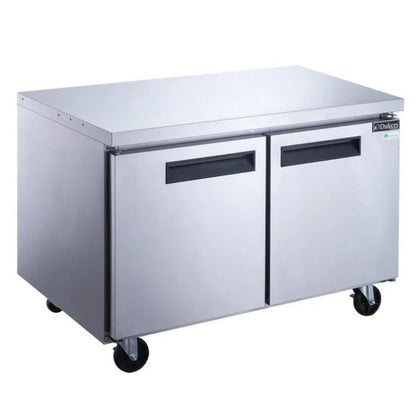 Dukers DUC60R 60" Two Solid Door Undercounter Worktop Refrigerator 15.53 Cu. Ft. - DUC60R
