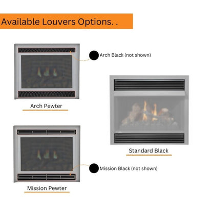 Empire Breckenridge Premium 36" See Thru Vent Free Firebox with Louvers - VFP36SB2EL
