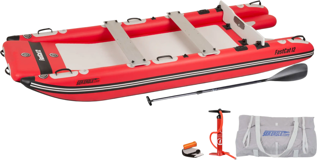 Sea Eagle FASTCAT12K_D Catamaran Inflatable Boat Deluxe Package New - FASTCAT12K_D