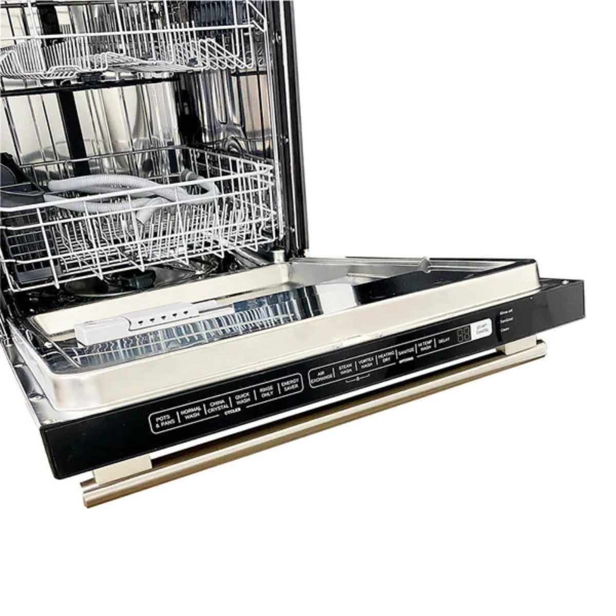 Forno 3-Piece Appliance Package - 48-Inch Dual Fuel Range, French Door Refrigerator, and Dishwasher in Stainless Steel - AP3-6156-48