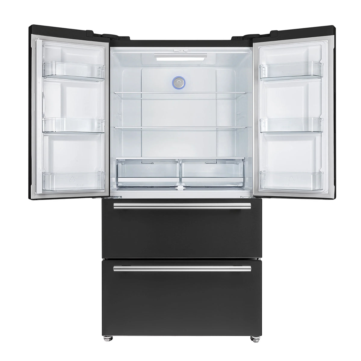 Forno Espresso Moena 36-inch 19.2 Cu.ft French Door Refrigerator in Black with Stainless Steel Handle  - FFRBI1820-36BLK