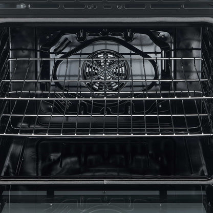 Forno 5-Piece Appliance Package - 30-Inch Electric Range, Under Cabinet Range Hood, Refrigerator with Water Dispenser, Dishwasher, and  Microwave Drawer in Black with Stainless Steel Trim - APW5-6012-30BLK