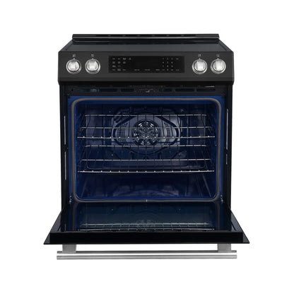 Forno 5-Piece Appliance Package - 30-Inch Induction Range, Under Cabinet Range Hood, Refrigerator, Dishwasher, and 30-Inch Microwave Oven in Black with Stainless Steel Trim - APR5-905-30BLK-MWO30
